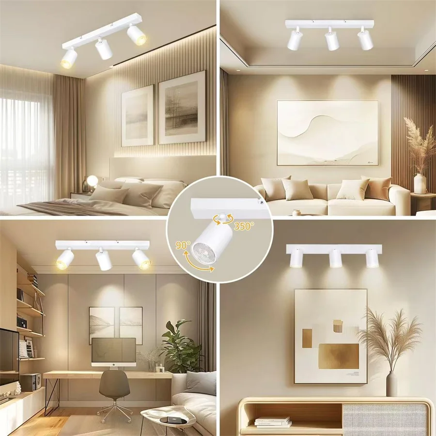 3 bulbs GU10 ceiling lamp, spotlight, dedicated for living room, bedroom and kitchen, without GU10