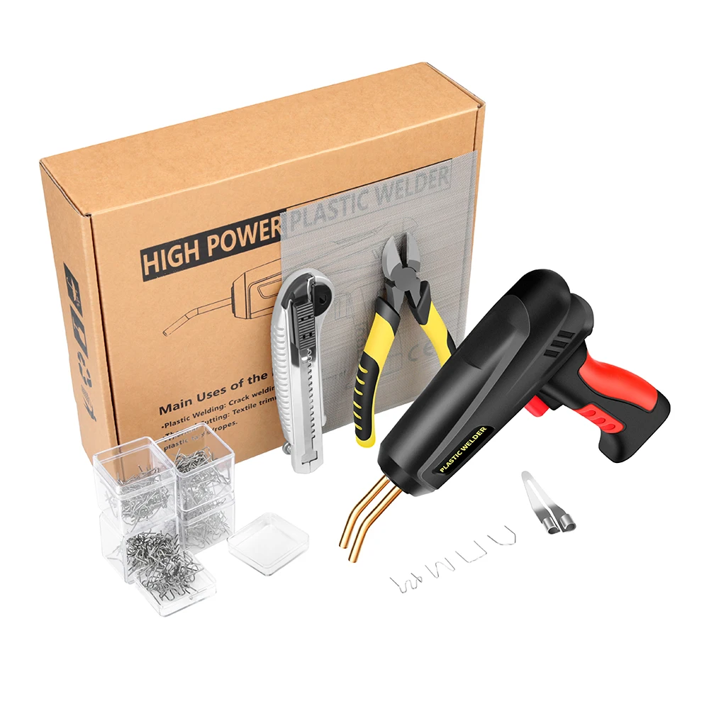 Upgraded Plastic Welding Gun Kit 200W Quick Heating Car Crack Repair Tools Kit Bumper Soldering Iron staples Welding Tool