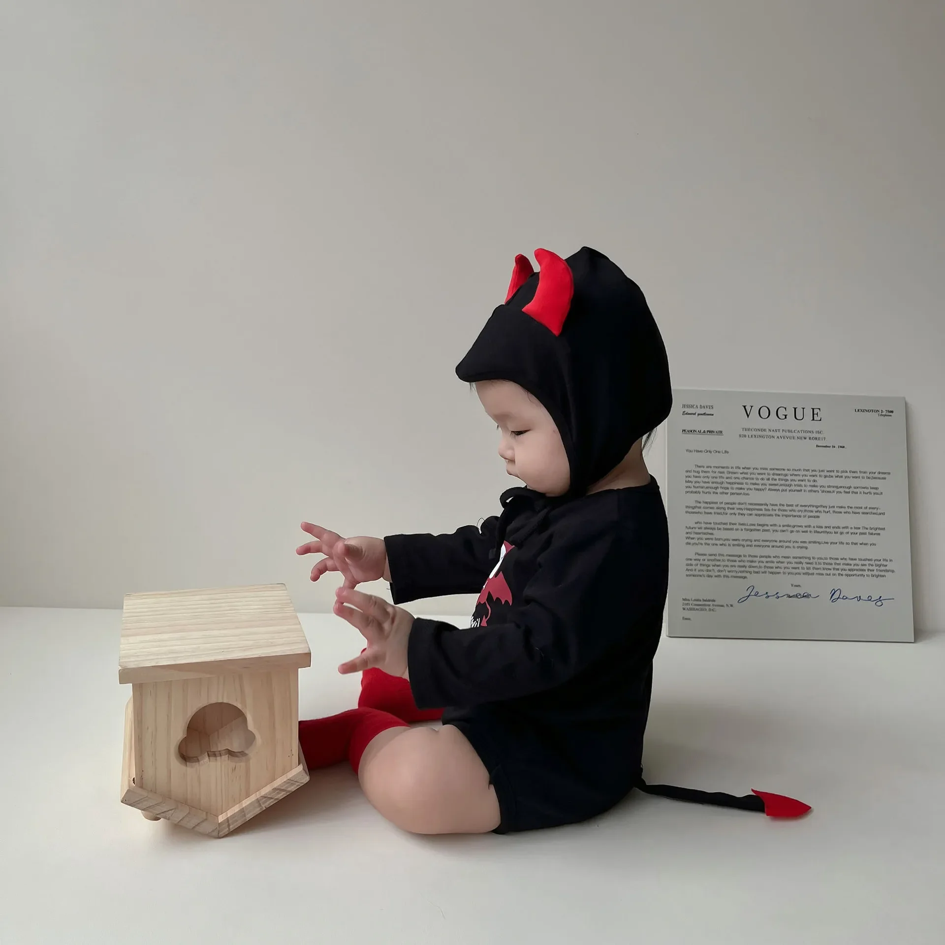 Herfst Koreaanse Versie Baby Halloween-Thema Kleine Duivel Bedrukt Schietkleding Met Lange Mouwen Sprint