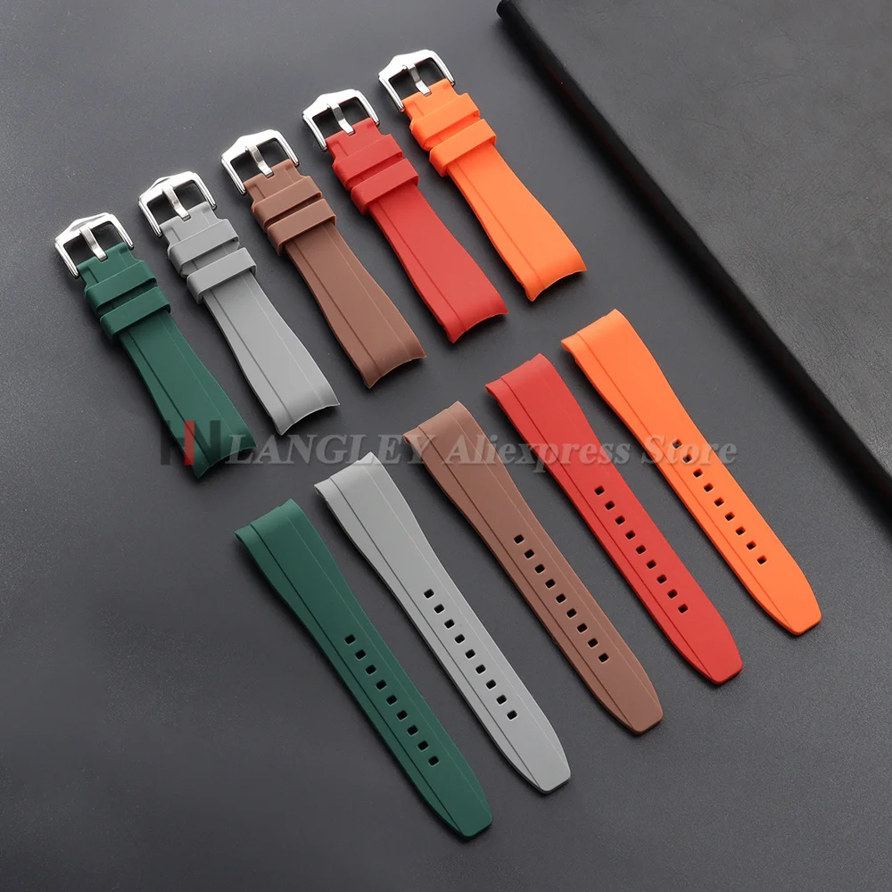 20mm22mm für Rolex Gummiarmband für Omega & für Swatch Herren Damen Gebogenes Ende Silikon-Uhrenarmband für Citizen Sport Wasserdichtes Armband – Detail 9