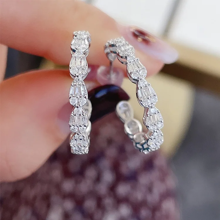 Fashion new product - Creative and simple platinum imitation zirconia ear ring earrings for women