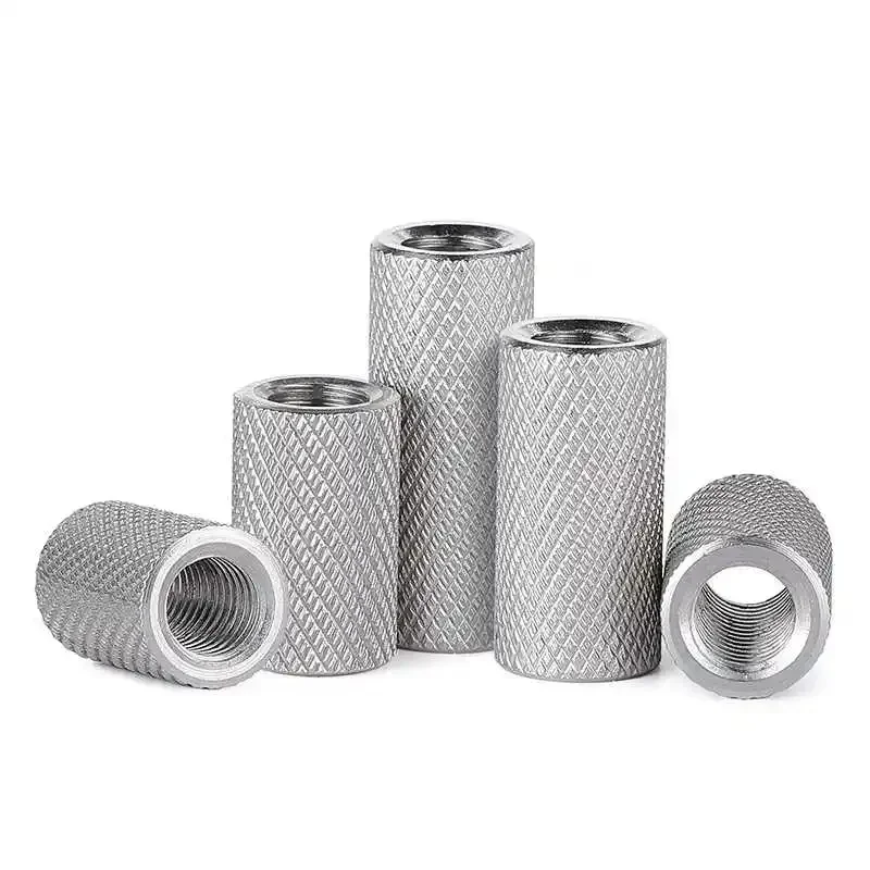 304 Stainless Steel Extended Cylindrical Knurled Nuts Hand Screwed Mesh Adjustment Nuts M2 M2.5 M3 M3.5 M4 M5 M6 - M16
