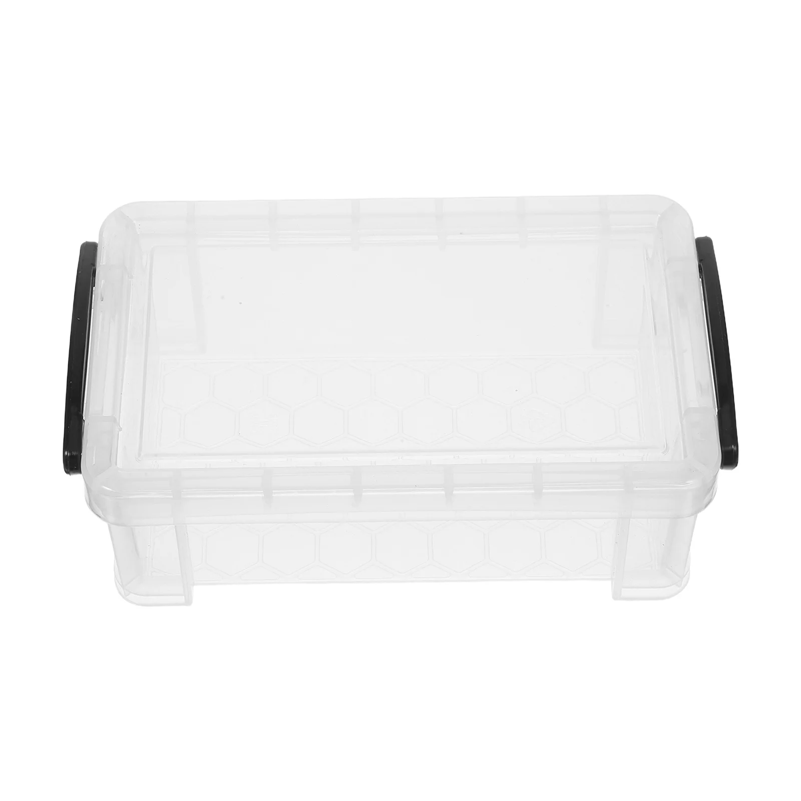 

2pcs Desktop Organizer 0.28L Clear Plastic Storage Container Stackable Small Transparent Box For Stationery Craft Supplies Mini