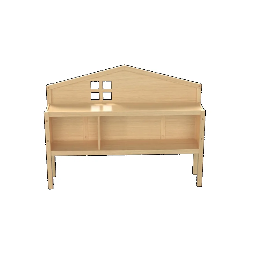 خزانة تخزين اللوح الأمامي لسرير أرضية مونتيسوري بالحجم الكامل، تجميع طبيعي بحرية