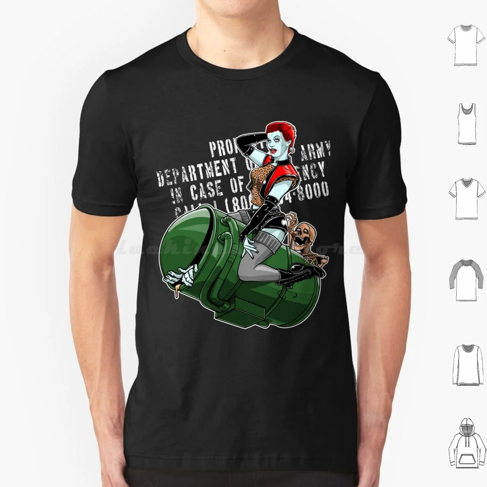 Camiseta Trashy Pinup de algodón para hombre y mujer, estampado DIY, icono de terror, películas Pinup, años 80, cerebros, humor, Scream Queens, zombis femeninos, muertos vivos