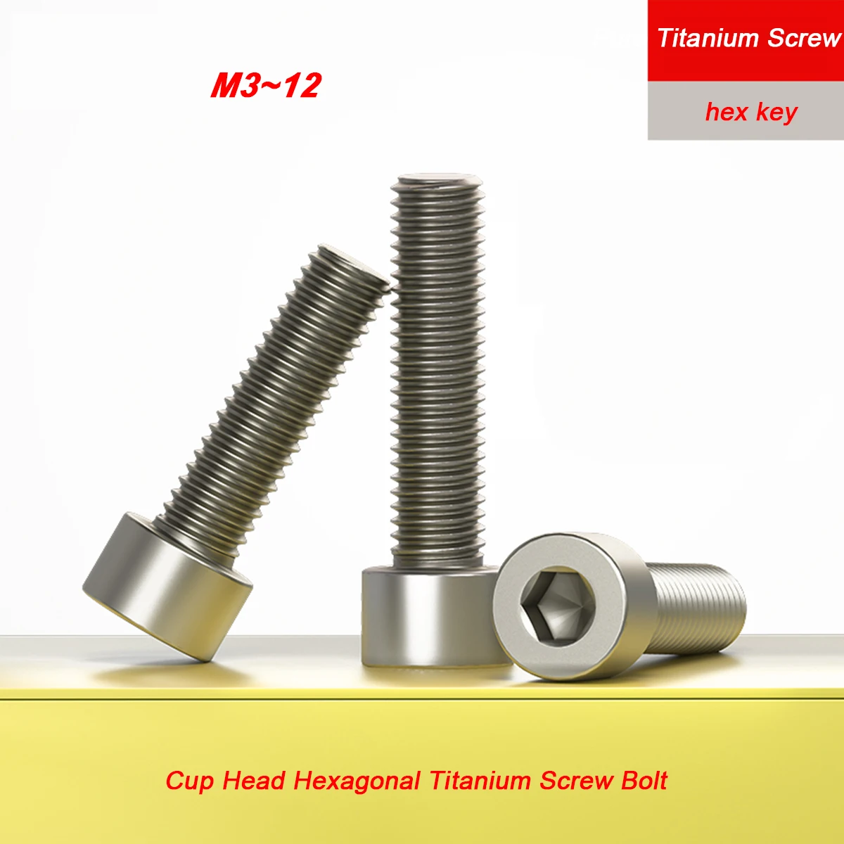 

Pure Titanium Screw / Cup Head Hexagonal Titanium Screw Bolt M3M4M5M6M8M10M12