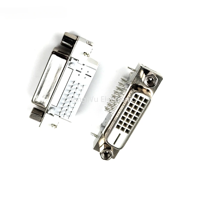 2PCS DVI24+5 DVI24+1 Solder-wire Male/Female Header DVI-I Connector Bent Female-header 90-degree DVI Adapter Plug Terminal