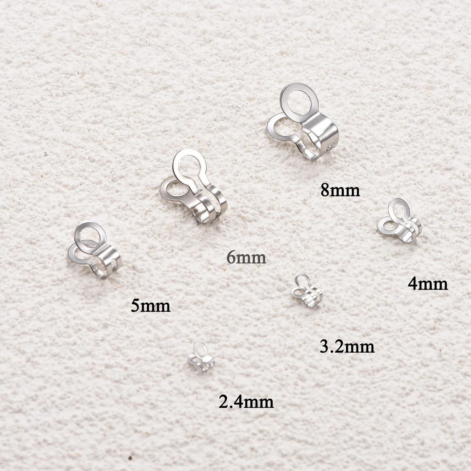 30 Stück/Set Edelstahl-Kugelketten-Verbinder Verschlüsse Crimp-Endkappen Schnallen für DIY-Halsketten und Schmuckherstellung – Detail 2