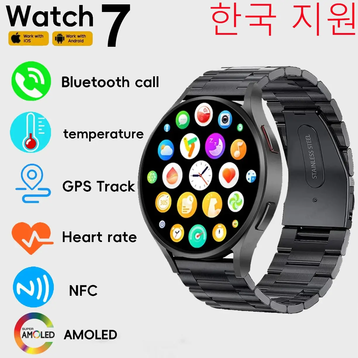 Samsung Galaxy Smart Watch 7 Korea Language GPS Compass NFC Women Smart Watch Sport Man AMOLED BT Calls Galaxy 7 Smartwatch 2025