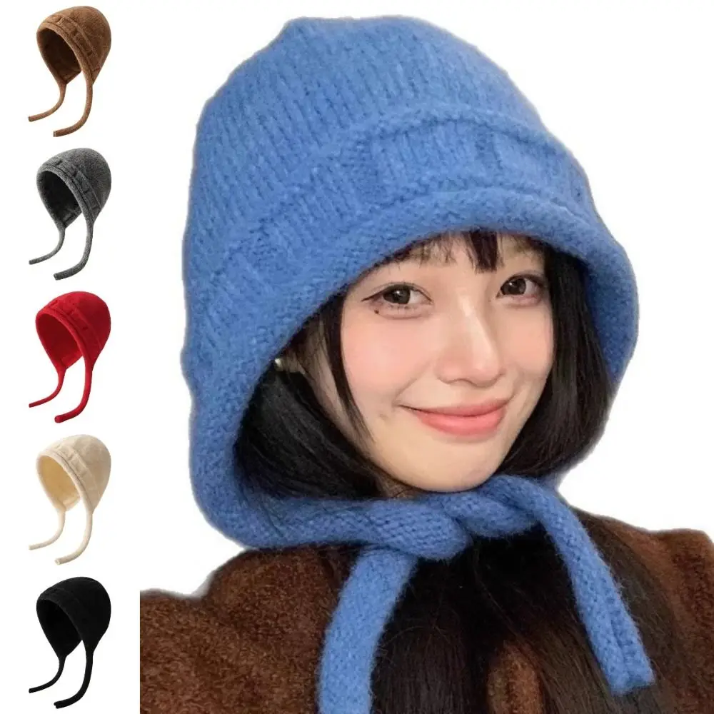 أنيق دافئ حزام متماسكة قبعة سميكة لينة الصوفية قبعة كلاسيكية ملزمة قبعة صغيرة محبوكة نزهات #5