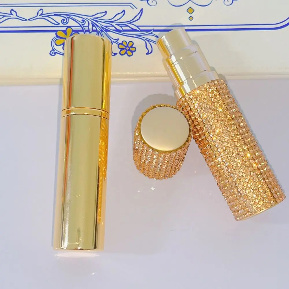 10ML Perfume Atomizer Bottle Rhinestone Inlaid Refillable Mini Cosmetics Sub Bottle Leakproof Bling Glitter Perfume Spray Bottle