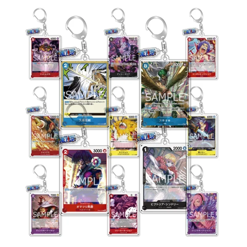Llavero OP OPTCG, Tarjeta Baron Omatsuri Aramaki, Colgante para Mochila, Regalo para Fans del Anime y Videojuegos, Decoración de Acrílico Reciclado, Juguete de Tarjeta Rara