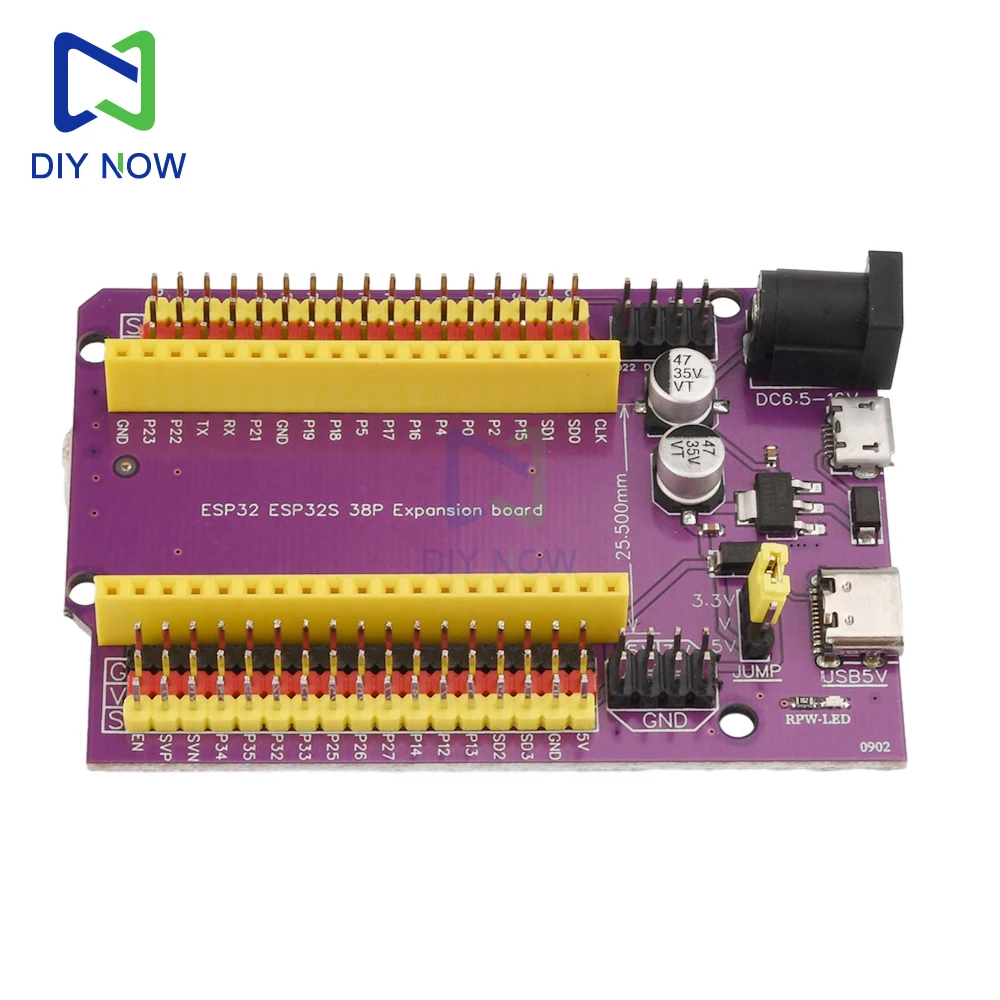 ESP32 ESP32S 38PIN purple expansion board can be equipped with CP2102 ESP32-DevKitC-32 ESP-WROOM-32 development board