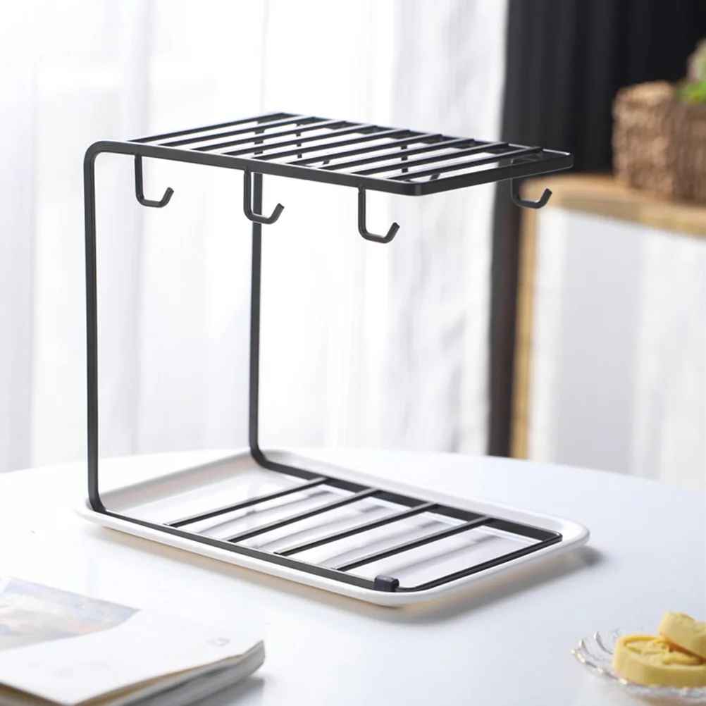 

Wrought Iron Drain Cup Holder Coffee Cups Dryer Rack Mug Organiser Organizer Shelf