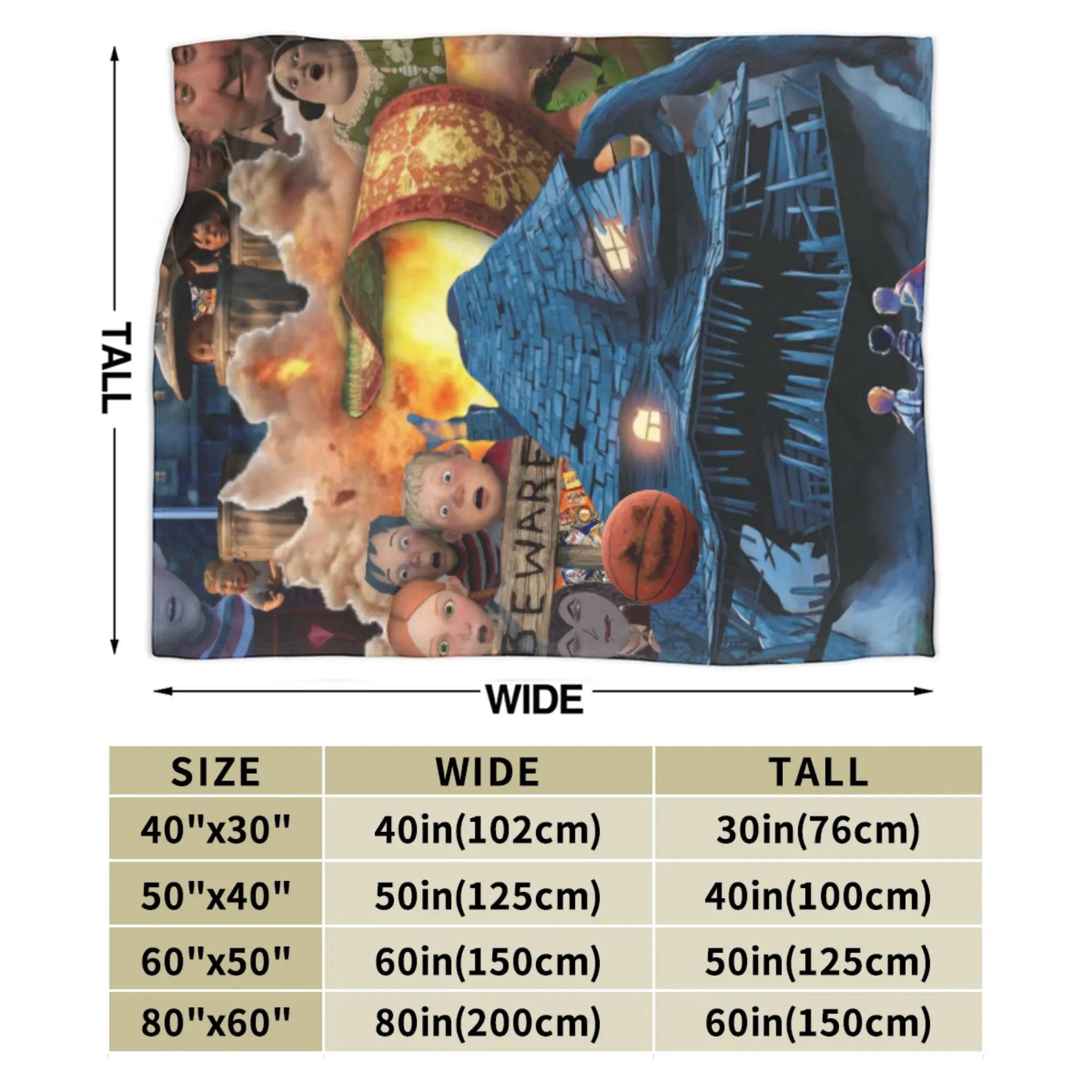 فيلم الرسوم المتحركة مونستر هاوس رمي بطانية للأريكة لينة غامض بطانية قطيفة 50x60 بوصة أحجام متعددة المفرش جميع المواسم #5