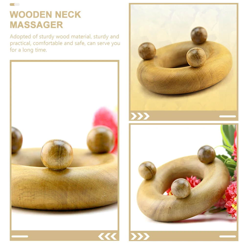 

Деревянный массажер для шеи, плеч, спины, спины, портативный ручной массажный инструмент для снятия усталости, релаксации