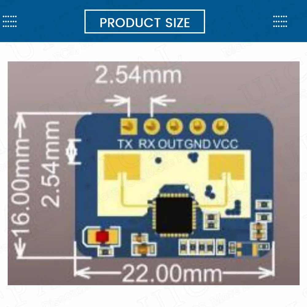 LD2410C 24GHz Sensore di presenza umana FMCW Modulo di induzione radar d\'onda Sensori di rilevamento del battito cardiaco corporeo Ad alta precisione