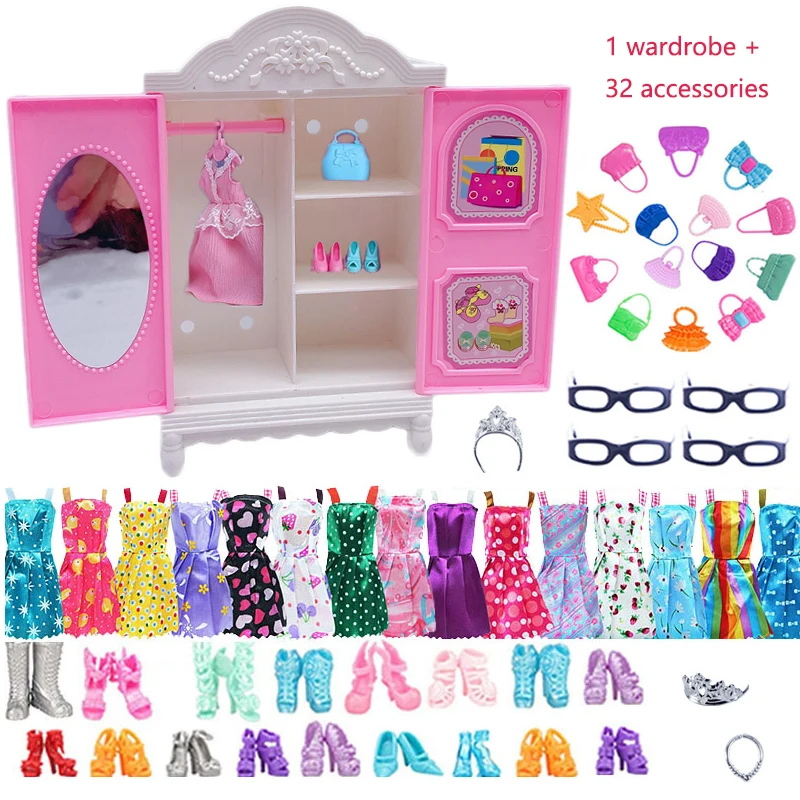 Muebles de estilo mixto para muñecas, armario, Zapatero, columpio para perros, gato, médico, herramientas para Barbies, accesorios para muñecas, casa de muñecas, juguete para niñas