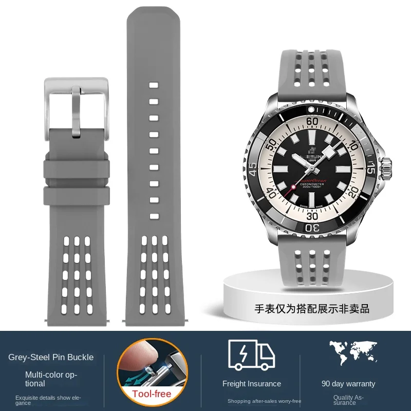 Premium FKM Strap 20/22mm for Breitling SuperOcean Quick Release Waterproof Sport Band MultiColor Soft Comfortable Fluoro Rubber - Image 2