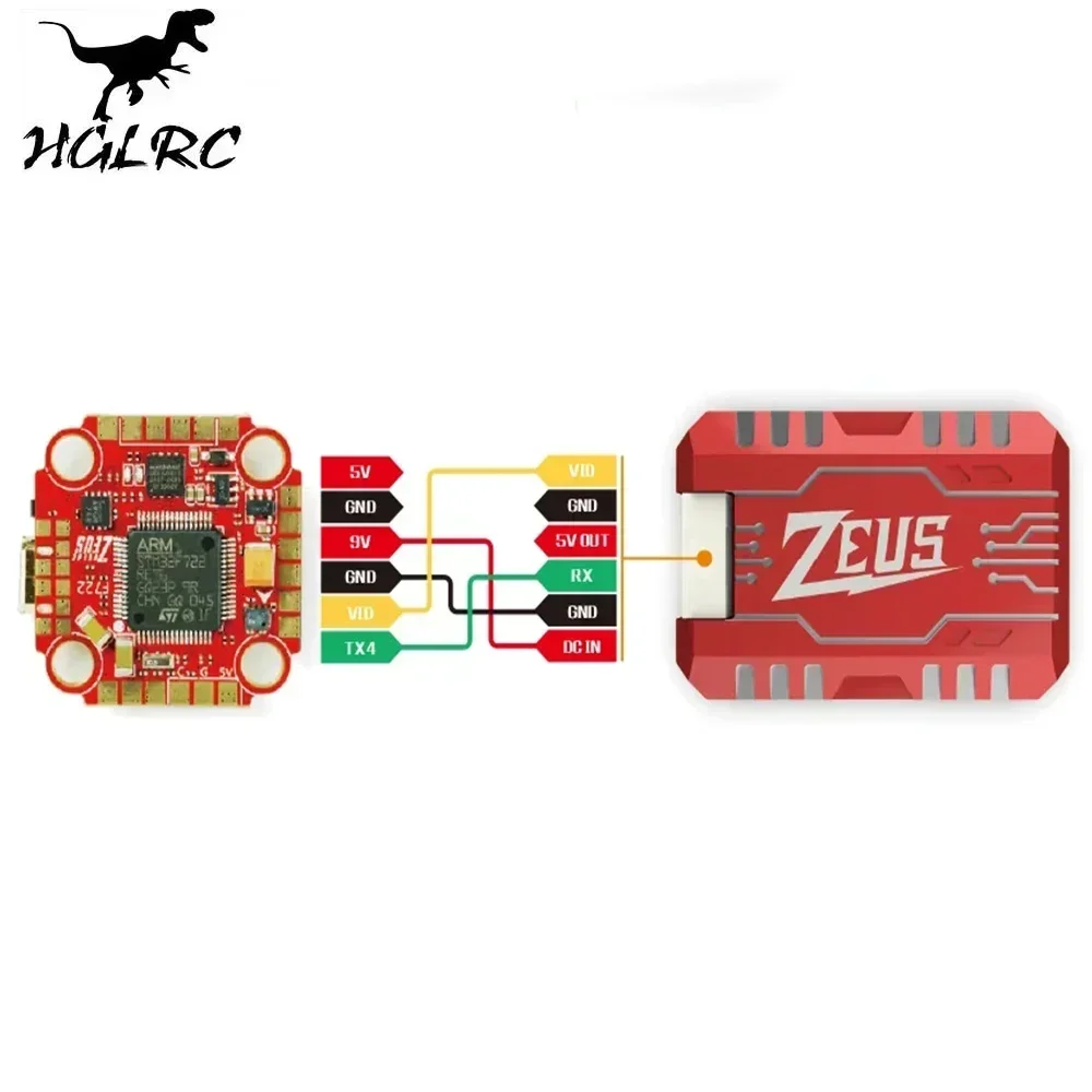 HGLRC Zeus VTX PRO 1.6W 5.8G Transmisja obrazu 40CH z mikrofonem PIT/25/400/800/1.6W Regulowany dla RC FPV Racing Drone