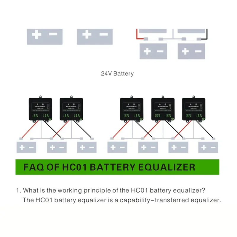 

SUNRI-For Two-Cell Lead-Acid Battery Balancer HC01-SW Voltage Regulator Charger Balancing Device