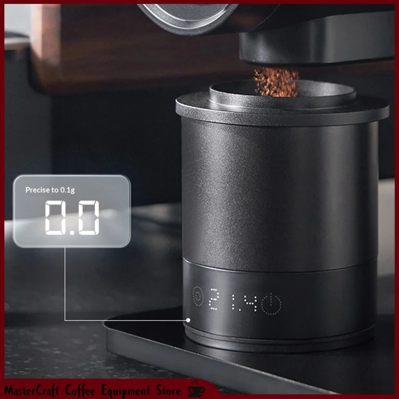 Barsetto 58Mm Dosing Cup With Electronic Scale Hand Brew Espresso Coffee Grinder Receiver For Home Barista Coffee Making