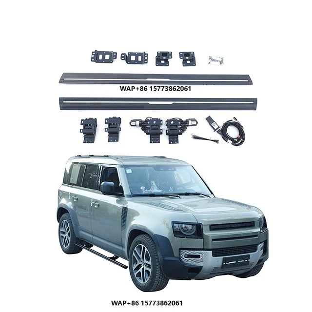 ملحقات السيارات لوحة الجري الأوتوماتيكية لسيارة Land Rover Defender 2020 شريط جانبي من الألومنيوم جزء السيارة خطوة جانبية كهربائية #1