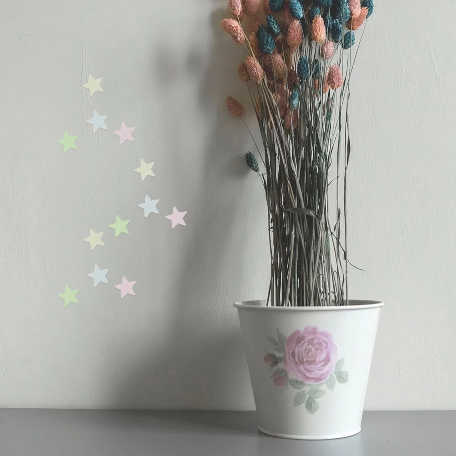 

3 Bags Night Light Pentagram Stars Wall Stickers Glow in Dark Decorative Star Shaped Decals for Bedroom Home Glowing Star Decals