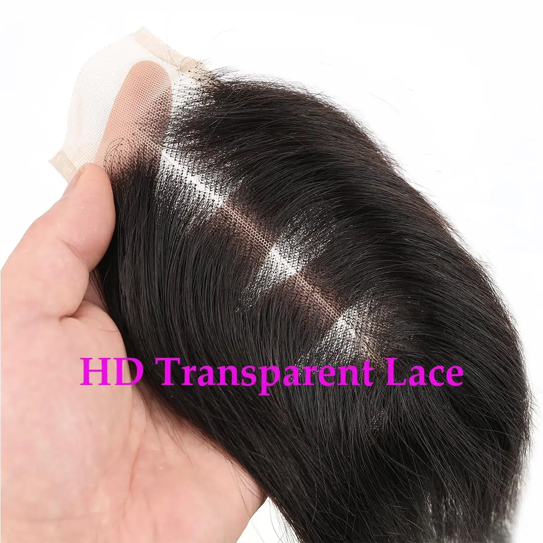 Cabelo humano de renda reta para mulheres, cabelo remy brasileiro, 100% cabelo humano, fechamento de renda transparente, fechamento 2x6