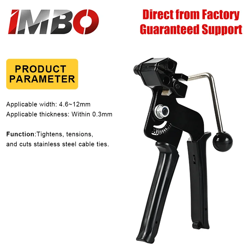 

One-Handed Stainless Steel Cable Tie Tool with Labor-Saving Spring & Sharp Blade for Tightening and Cutting Straps