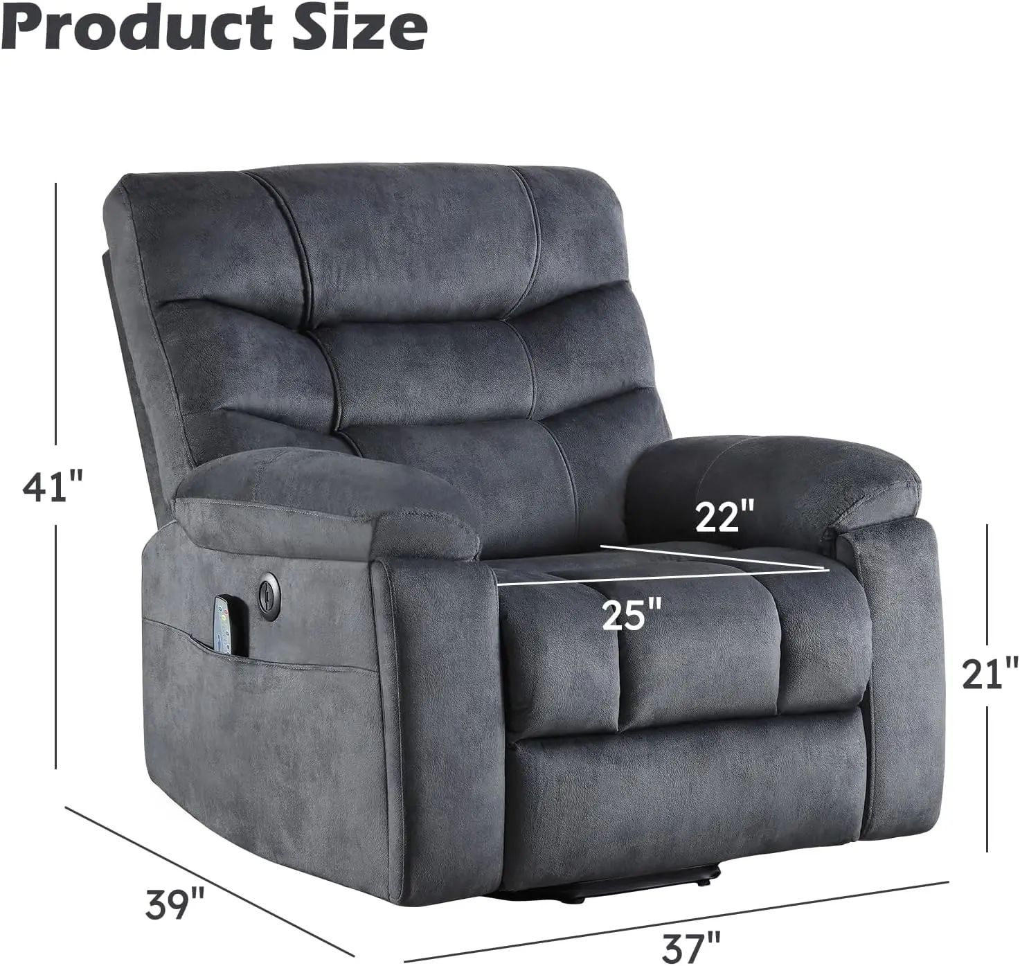 Large Power Lift Recliner Chair for Elderly with Massage and Heated, Heavy Duty Big and Tall Lift Chair for Seniors Reclining Ch