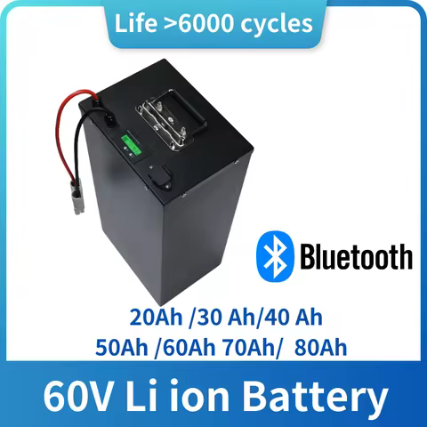 Rechargeable 60V 60Ah 80Ah 40Ah 20Ah 30Ah 50Ah 70Ah Lithium Ion battery for Two-wheeler Three-wheeler