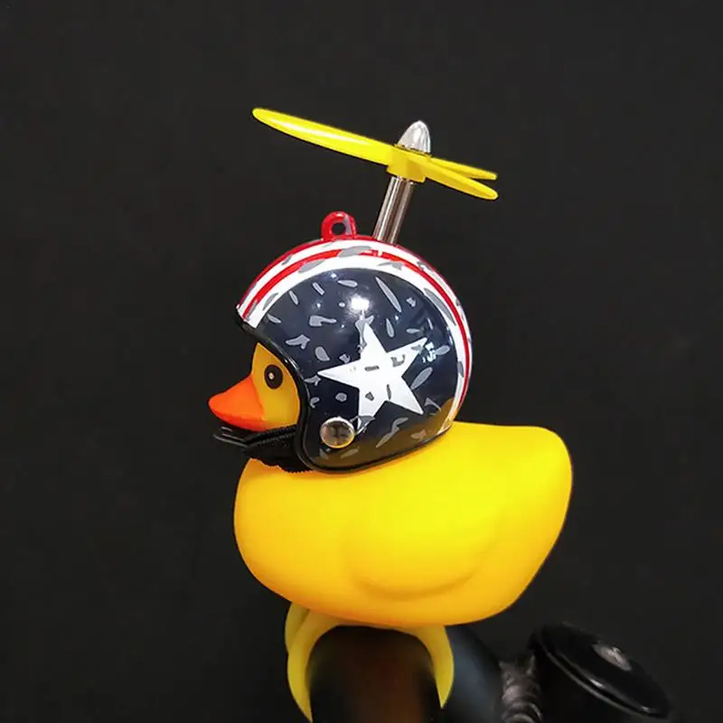 Rubber Duck Car Ornaments Small Yellow Duck Car Dashboard Decorations BIcycle Motorcycle with Propeller Helmet Without Lights