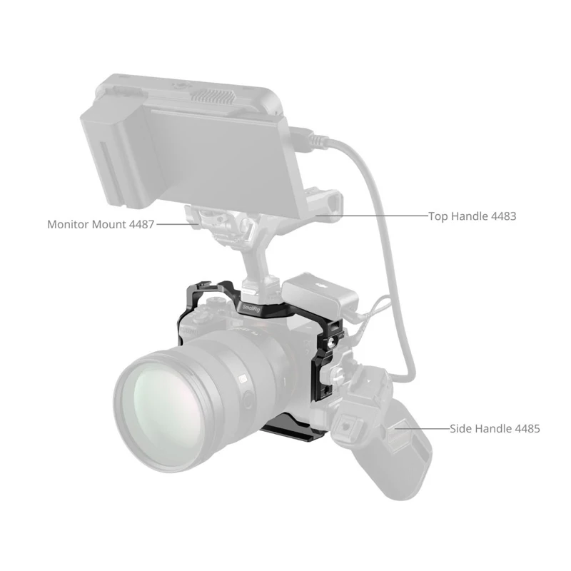 قفص كاميرا صغير الحجم لهاتف Sony Alpha 7R V /7 IV /7S III /1 /7R IV فتحة AirTag مدمجة مع لوحة Arca-Swiss سريعة الإصدار -5583