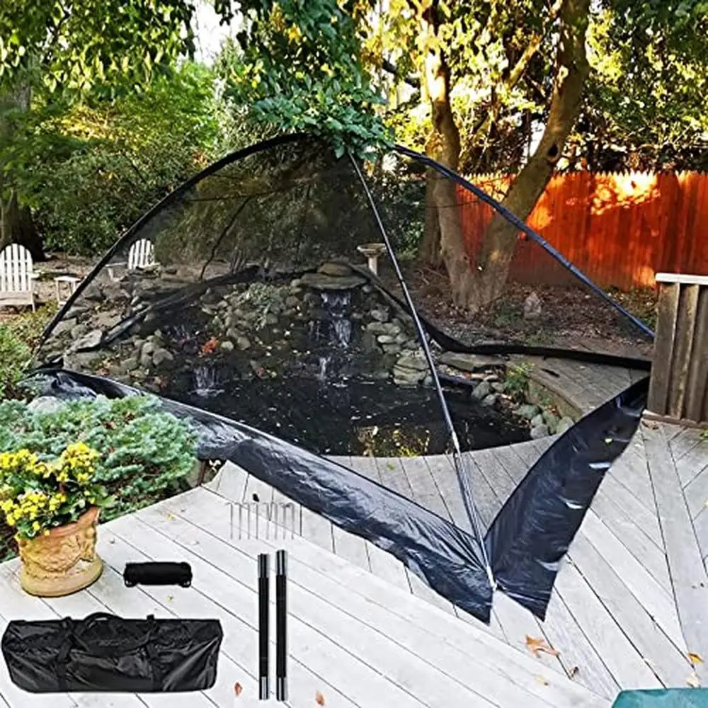 Pond Protector Dome Net with Zippers & Windproof Stakes Plant Protection Tent Gardens & Vegetable Farms Strong PE Mesh Material