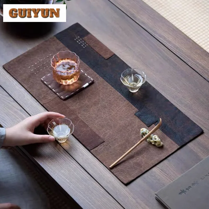 Retro Xiangyun Yarn Dry Foam Mat Chinese Zen Matching Waterproof Tea Tea Table Mats Double-sided Tea Flag Absorbent Clay Tea Mat