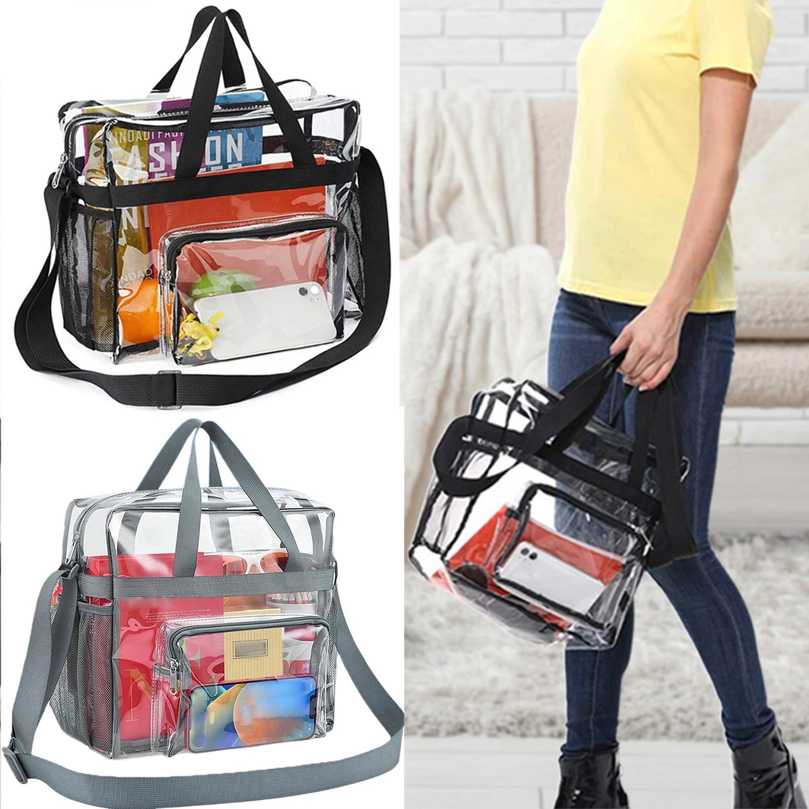 Transparent PVC Storage Bag for Toiletries Portable Waterproof Female Wash Bag for Business Travel Trips