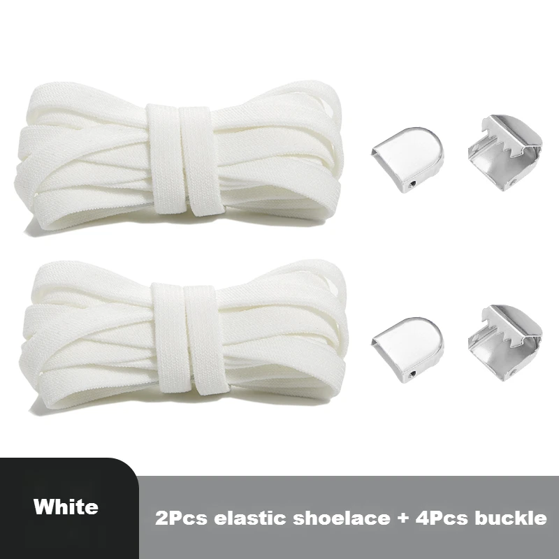 8MM Flat Elastic Lazy Shoelaces No Tie Quick Wear Replacement Shoe Laces Unisex Kids Sneaker Fashion Accessories