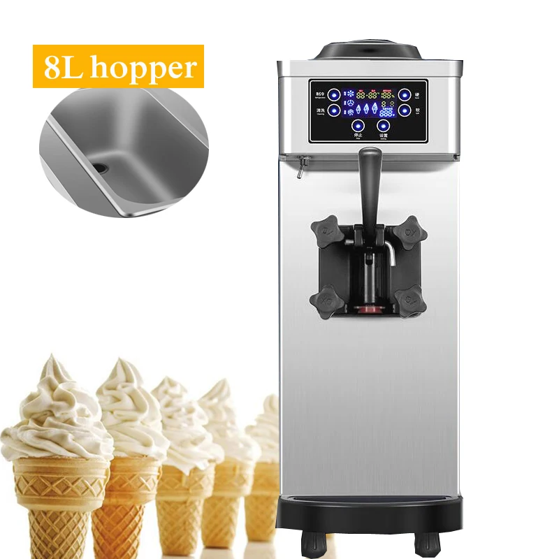 Commercial 10-12L/H Ice Cream Machine Single Flavor Soft Ice Cream Maker Machine Stainless Steel Freezing Equipment