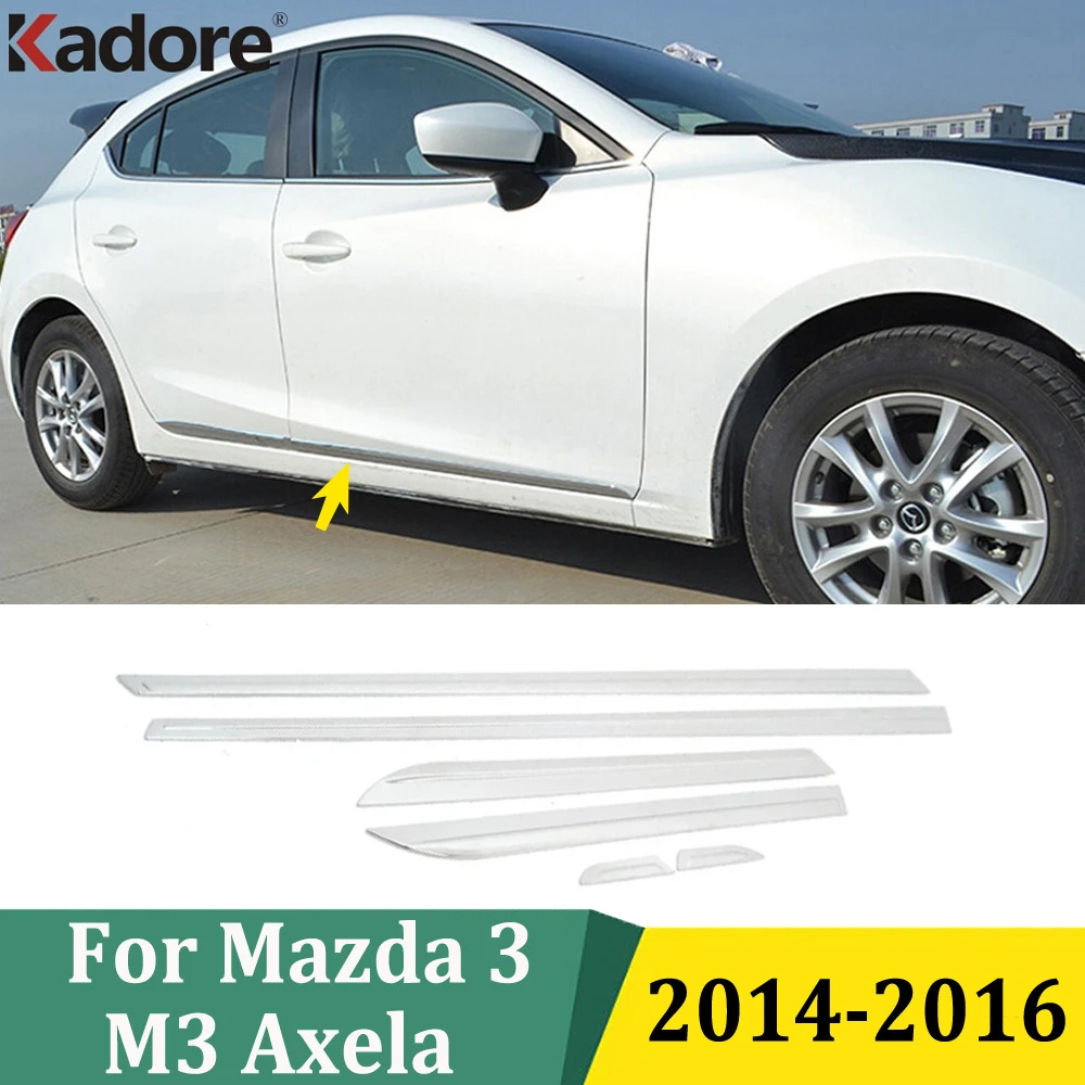 

Для Mazda 3 M3 Axela 2014 2015 2016, хромированные молдинговые полоски для боковой двери, наклейки для автомобиля, внешние аксессуары