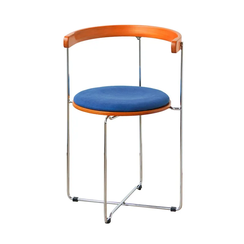 Nordic folding chair household solid wood dining chair simple modern restaurant casual back