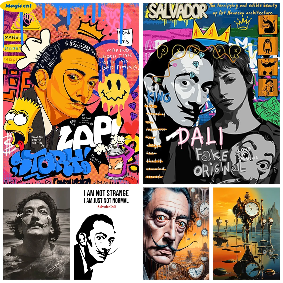 

Salvador Dali Art AB 5D Diamond Painting Funny Abstract Graffiti poster Mosaic Portrait DIY Diamond Embroidery Home Decor