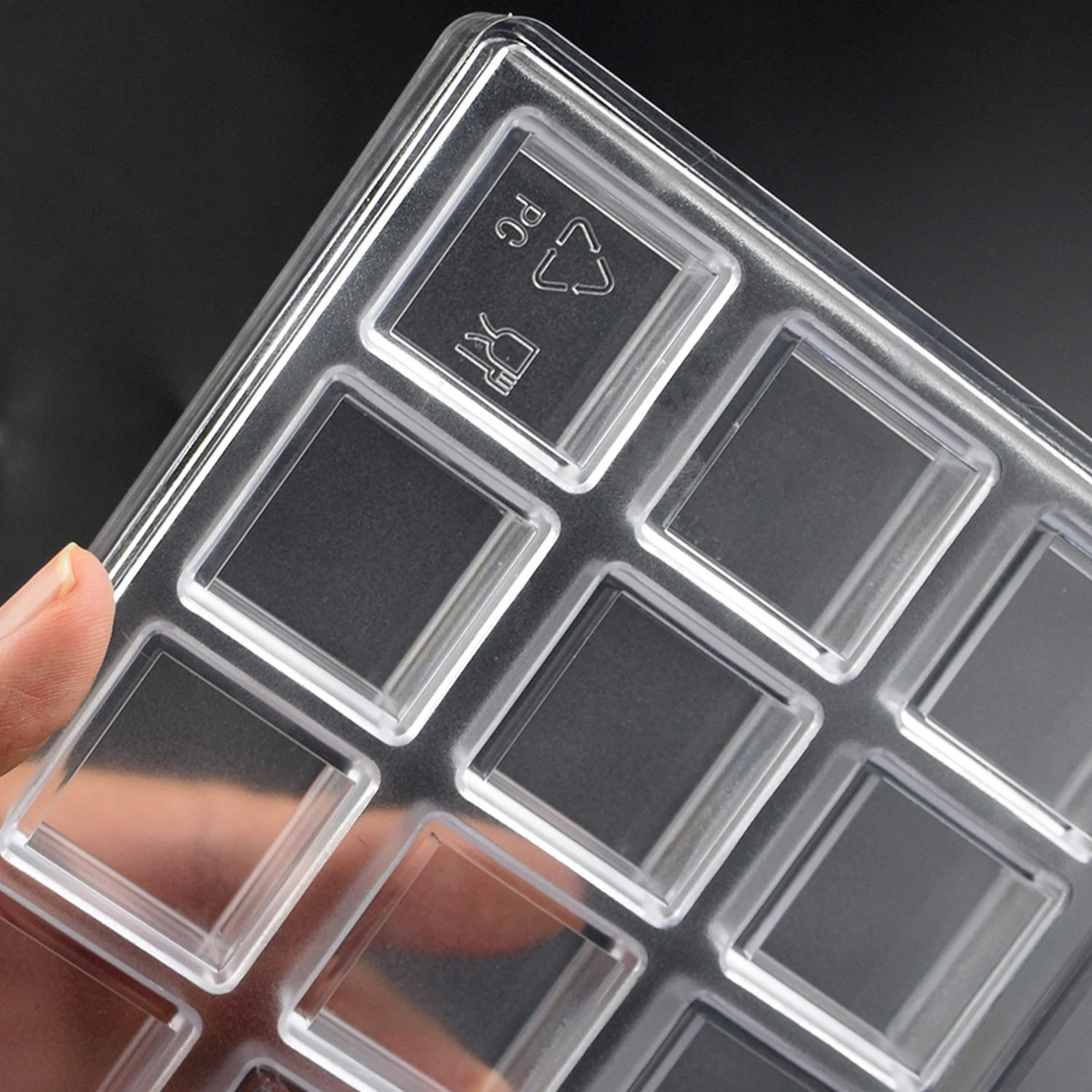 1Pcs Chocolate Mold Polycarbonate Dubai Cube Shape Candy Confectionery Mold Baker Pans Trays Baking Pastry Tools