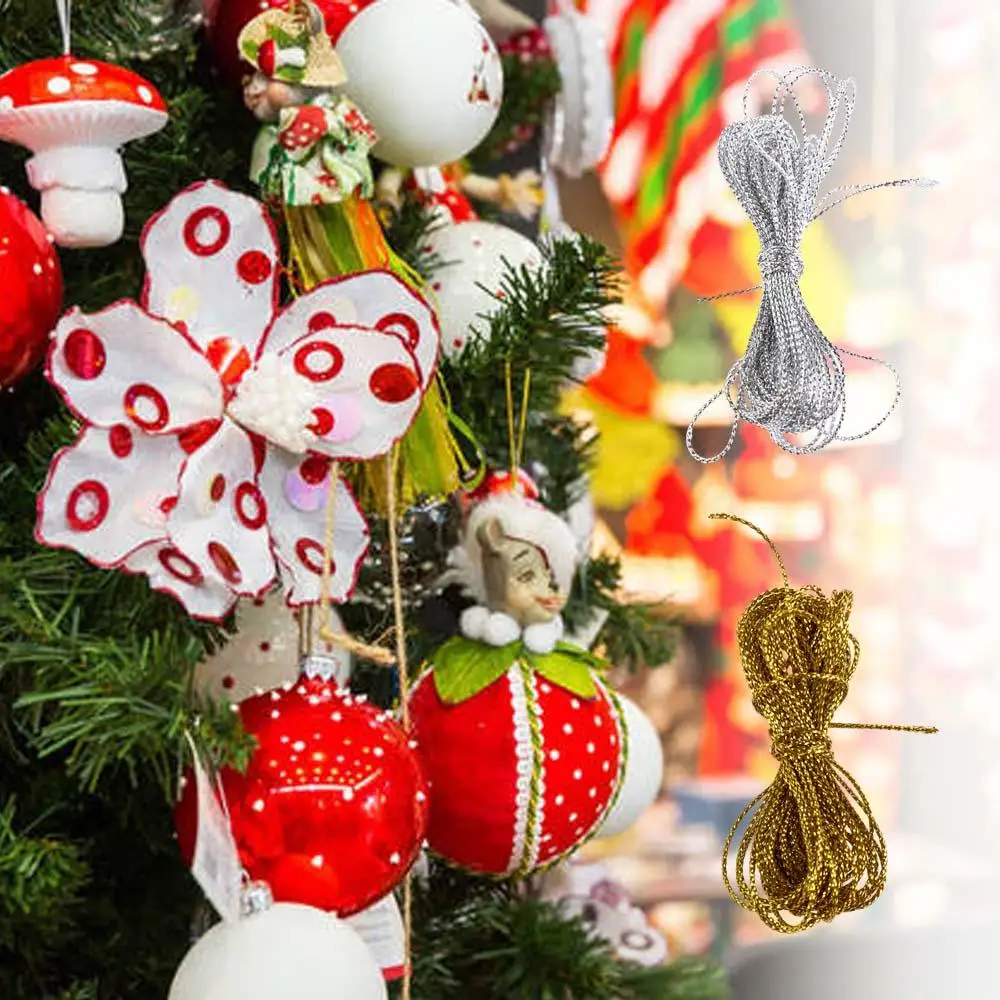 

Practical PVC Christmas Rope Gold Hanging Xmas Tree Lanyard Silver Xmas Tree Ball Ropes Christmas Drop