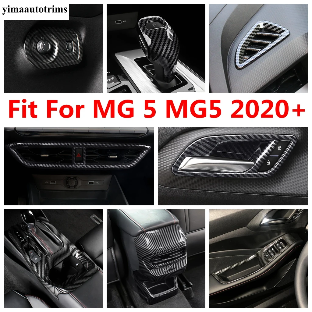 

Carbon Fiber Accessories For MG 5 MG5 2020 2021 Gear Panel Shift Handle Dashboard Air AC Vent Window Lift Cover Trim Interior