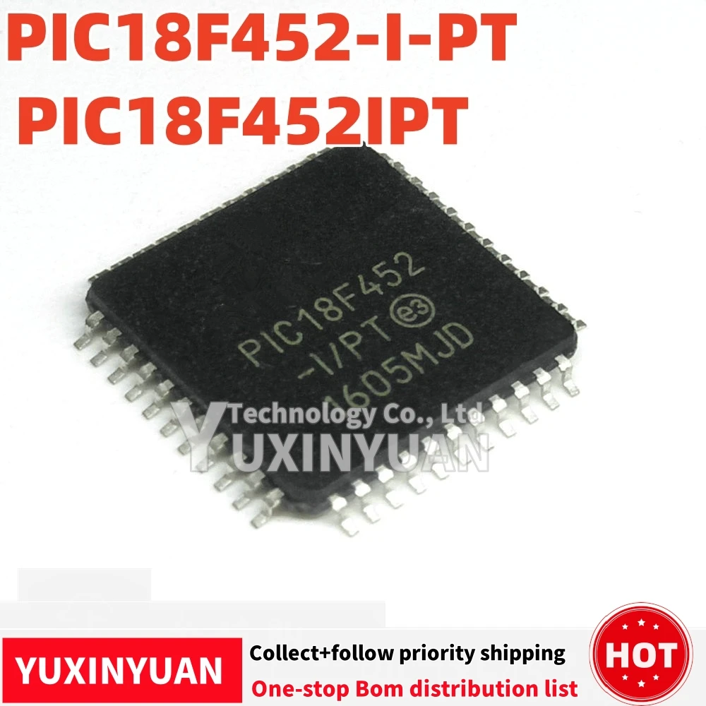 

5 шт./лот PIC18F452-I-PT PIC18F452IPT 18F452-I-PT 18F452 QFP44 IC В НАЛИЧИИ 100% хорошо YUXINYUAN