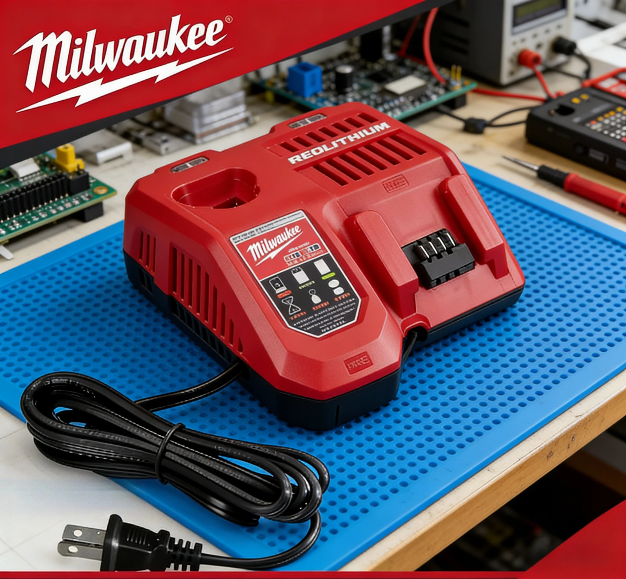 

Milwaukee M18 Charger, 18V 6A High Speed Charger for Milwaukee M18 48-11-1860 48-11-1850 Power Tool Batteries