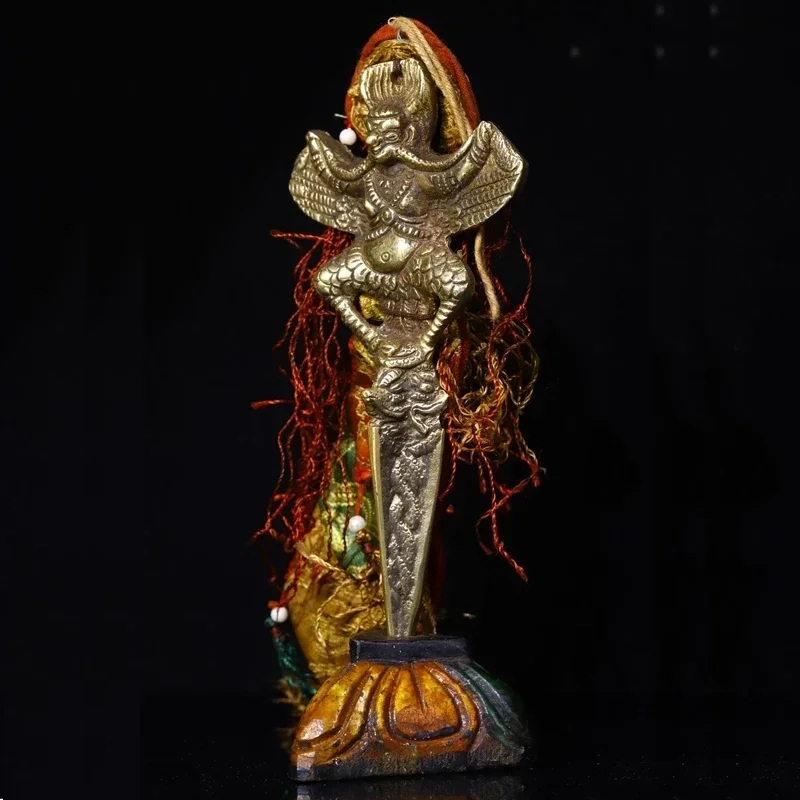 Collection China Tibet handmade old bronze Dapeng Garuda Statue to ward off evil and Feng Shui home decorations view 2