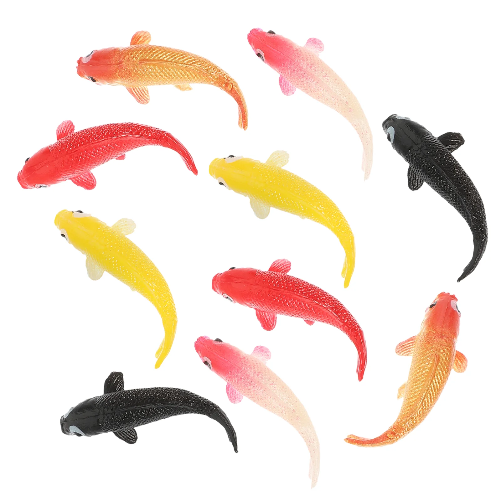 

10 Pcs Goldfish Model Artificial Fancy Carp Household Fake Small Decor Pvc Compact Figure Aquarium