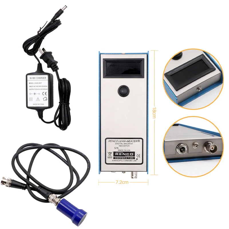 New Pig Back Fat Thickness Detector Farm Animals Porket Criterion Precise Detection Equipment Livestock Fat Measurement